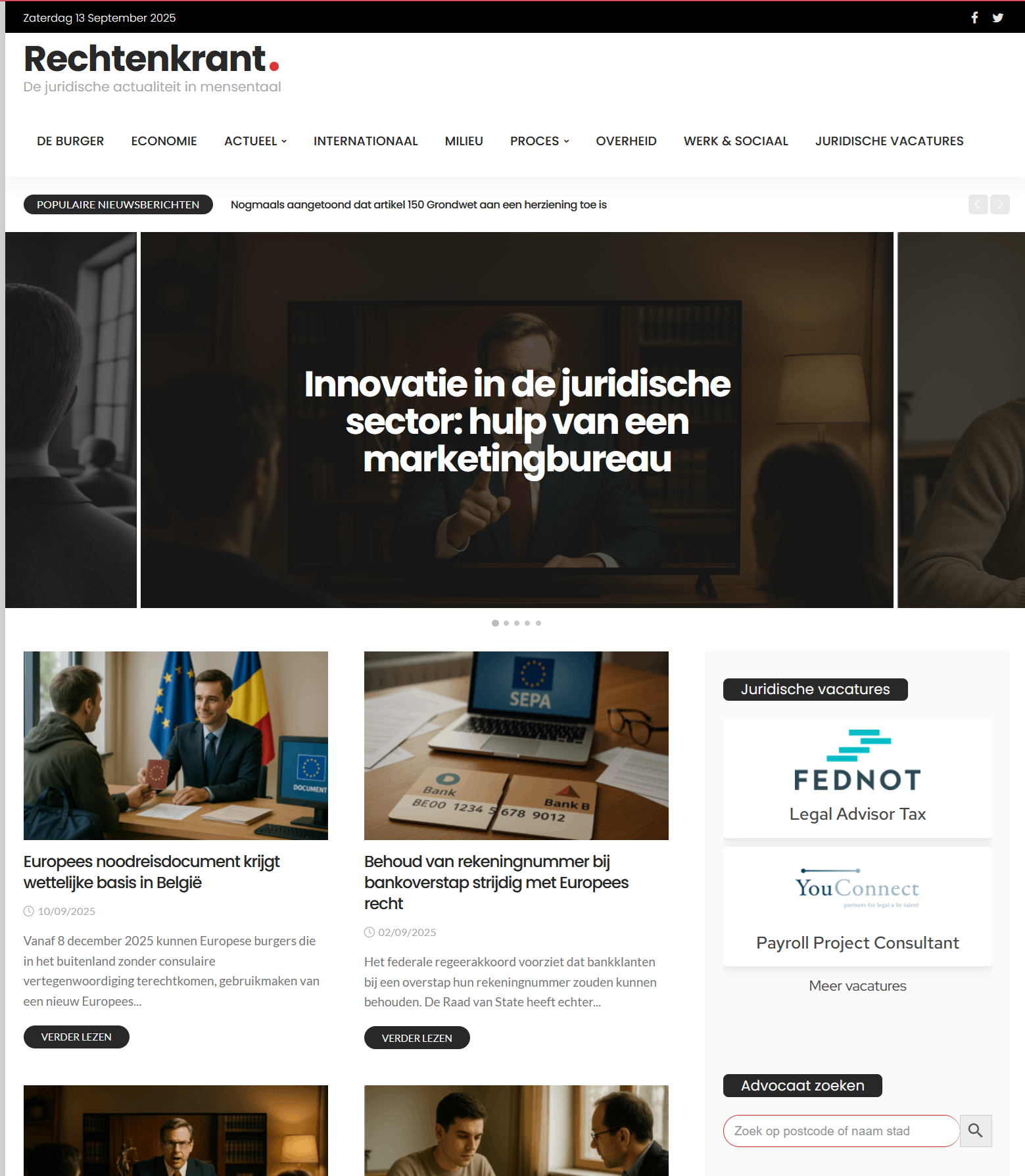 Te koop: Juridische blog Rechtenkrant.be