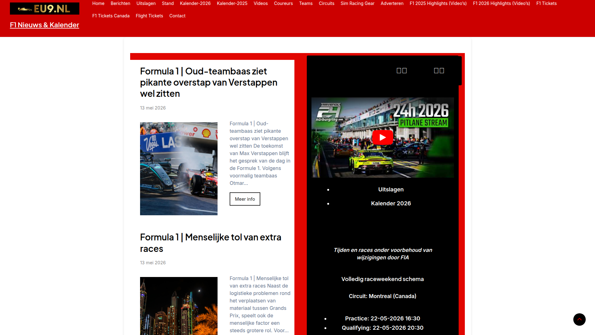 Website te koop: eu9.nl – origineel F1‑platform met AdSense