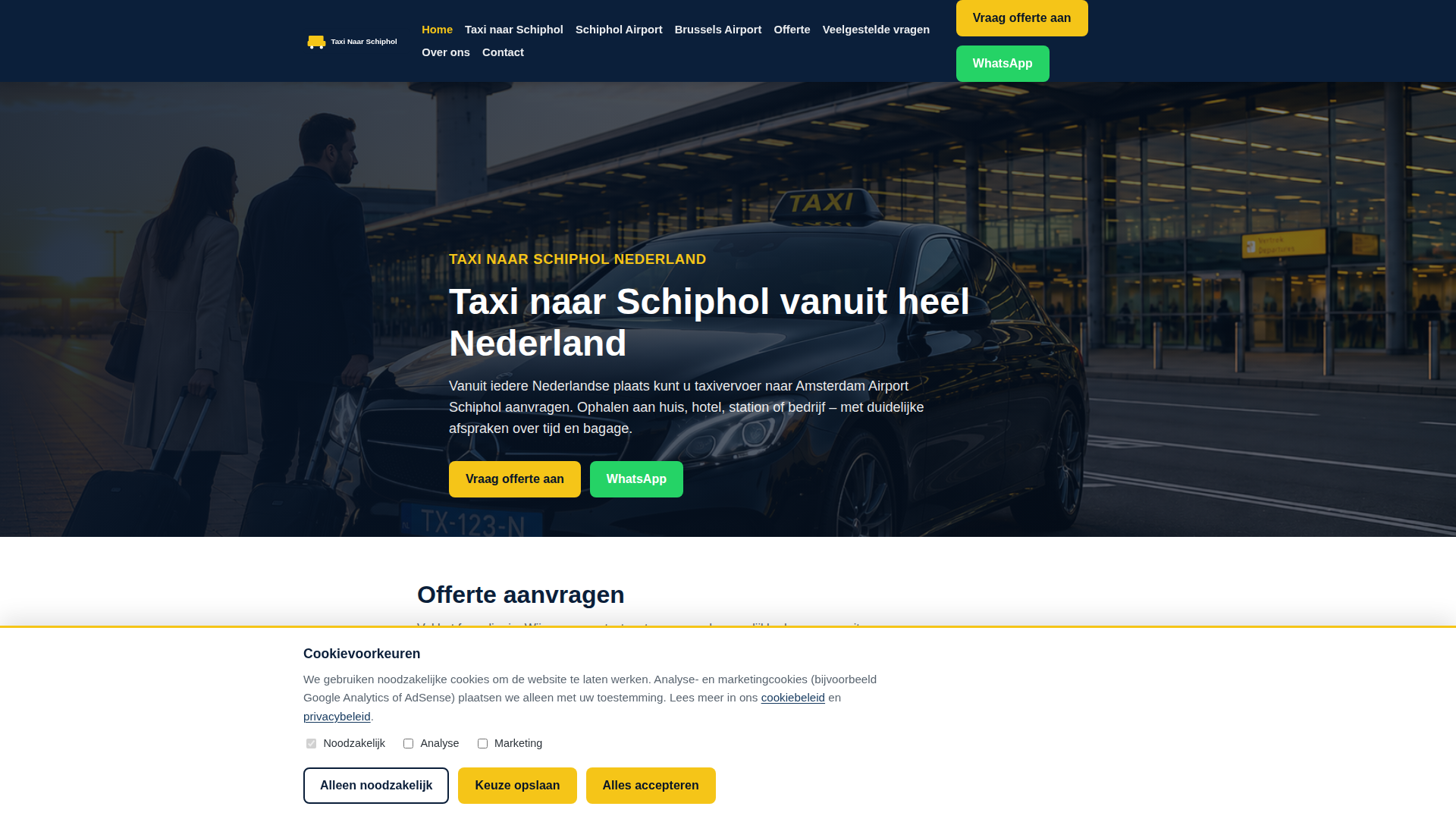 TaxiNaarSchipholNederland.nl | Complete landelijke taxiwebsite | 342 gemeenten | Direct online