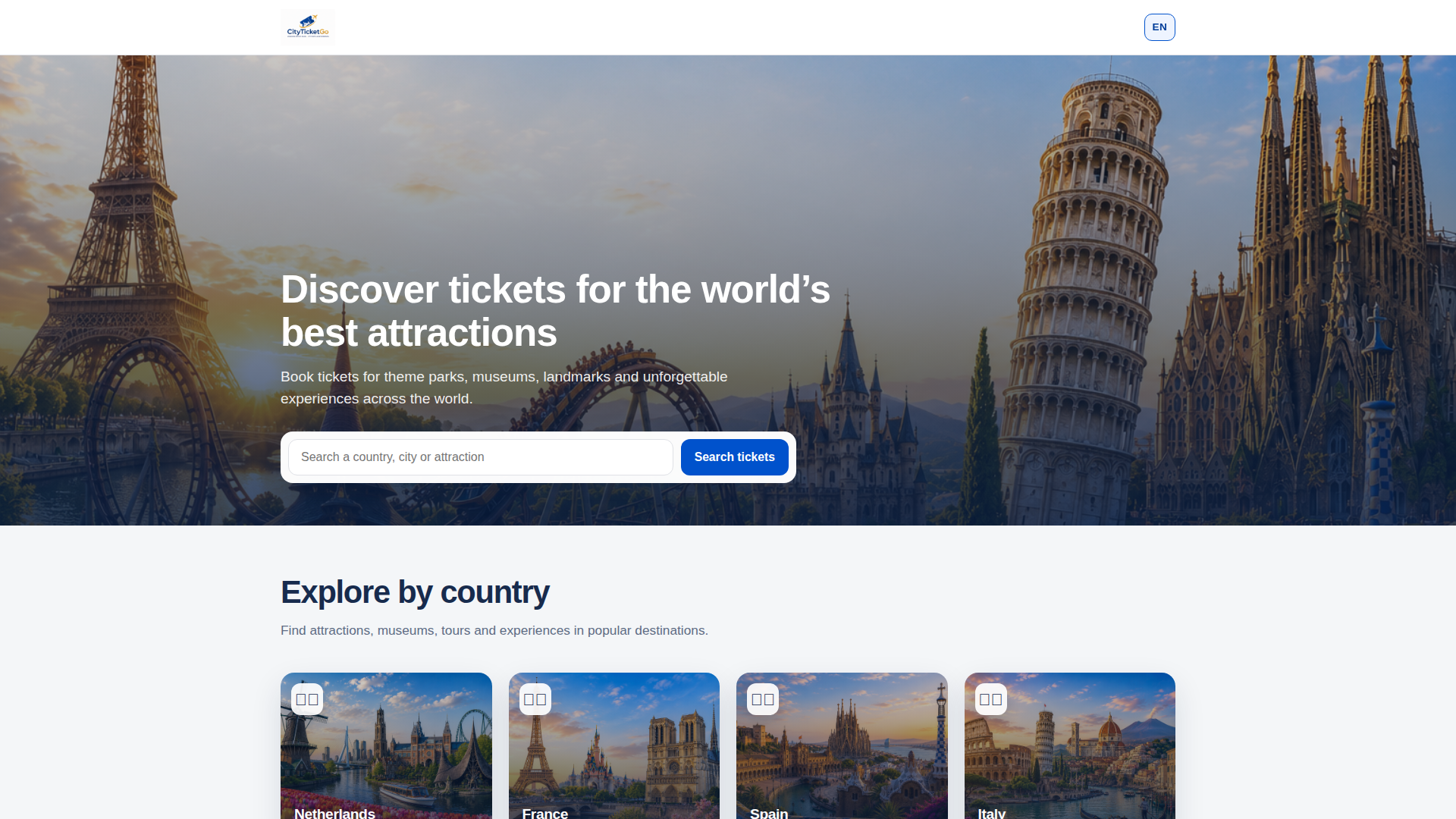 🎟️ CityTicketGo.com | Wereldwijde Tickets Website | €1.999