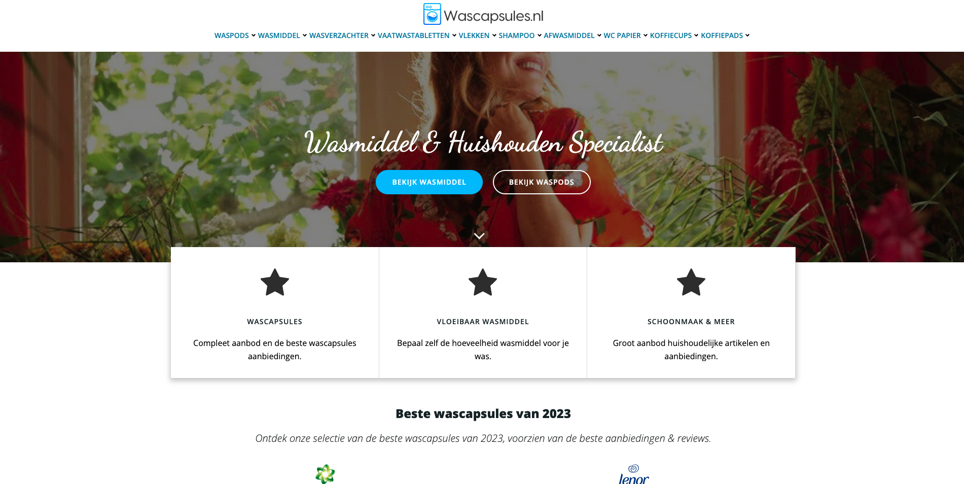 Wascapsules.nl | Affiliate website Bol.com