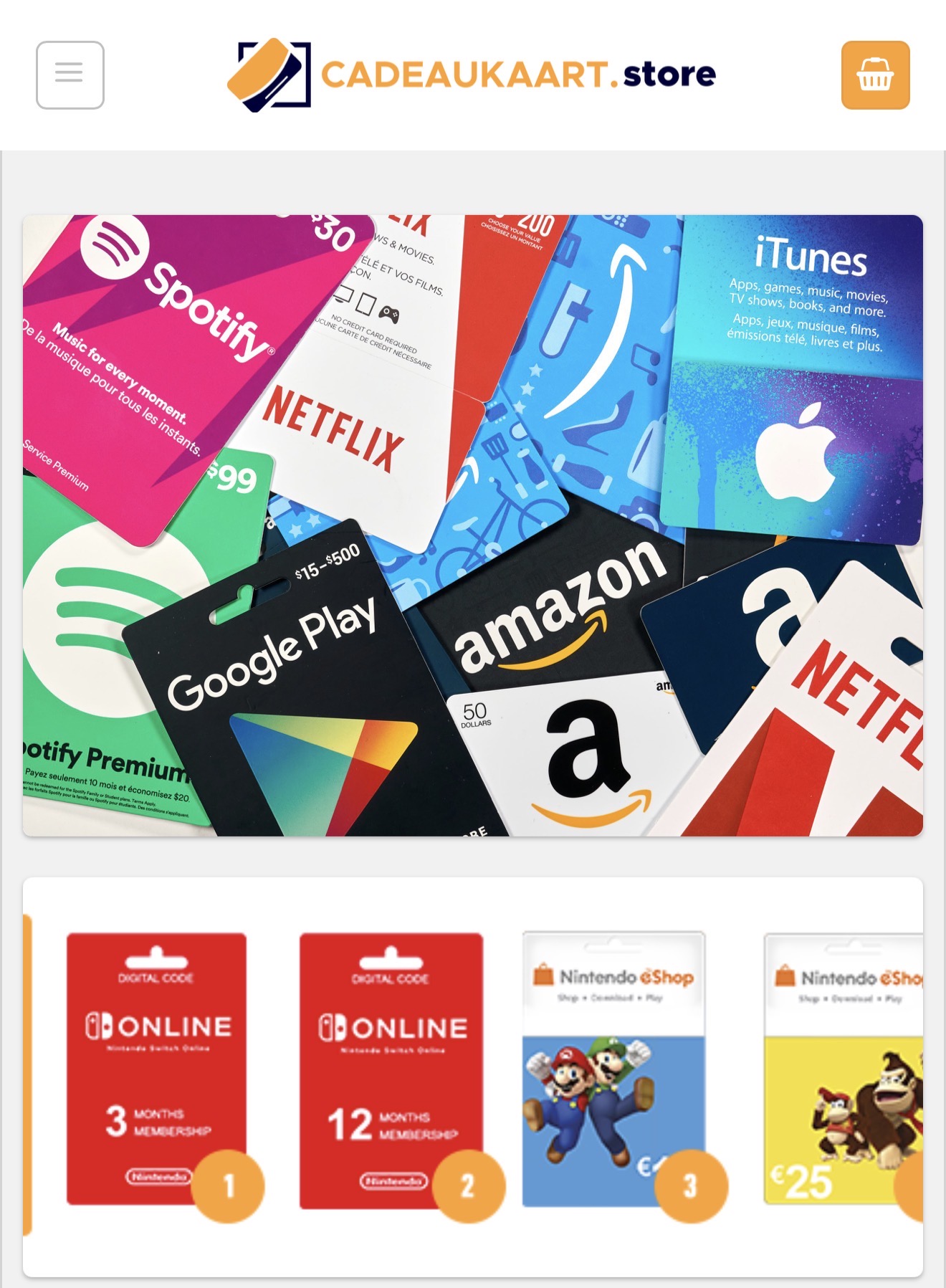 [EMD] Cadeaukaarten + prepaidkaarten webshop - Cadeaukaart.store