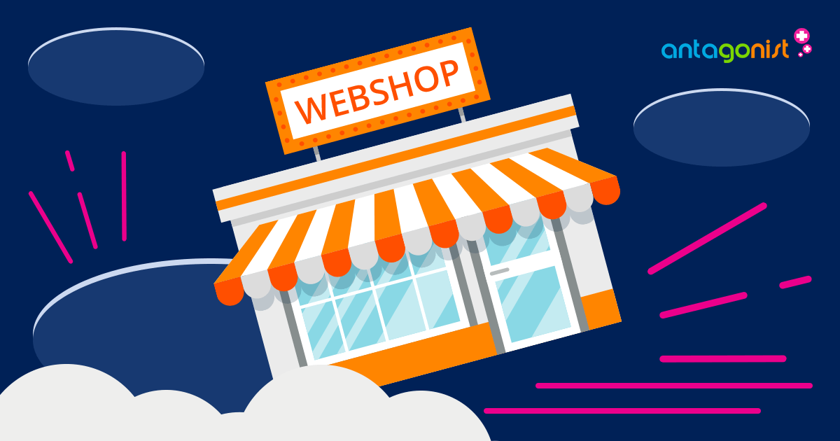 Cartoonachtig webshop plaatje